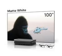 AWOL VISION LTV-3500 Pro Bundle with 100" Matte White Screen and 3D Glasses, 4K UHD HDR10+ Dolby Vision Ultra Short Throw Triple Laser Projector, 3000 ISO Lumens, Home Theater Laser TV