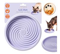 Awoo Lick Dish Silicone Dog & Cat Lick Mat & Slow Feeder with Suction Cups, Non-Slip, Dishwasher Safe, Extend Mealtime, Reduce Anxiety (Periwinkle)