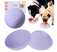 Awoo Wobbowl - Silicone Dog Lick Mat and Slow Feeder Bowl - Dishwasher Safe Pet Dish - Interactive and Engaging for Dogs, Cats, Puppies & Kittens - for Wet & Dry Food (Periwinkle)