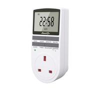 Awootsv Digital Timer Plug Socket with LCD Display 24 Hours/Weekly Indoor Automatic Timer Switch for Lights Plug Socket in Electrical for Home Appliances Timers Socket for Home Security