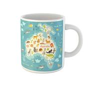 Awowee Coffee Mug Animals World Map Australia Australian Mammals Cartoon Preschool Baby 11 Oz Ceramic Tea Cup Mugs Best Gift Or Souvenir For Family Friends Coworkers