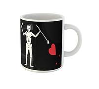 Awowee Coffee Mug Beard Blackbeard Pirate Flag Black Administration Area Capital Captain 11 Oz Ceramic Tea Cup Mugs Best Gift Or Souvenir For Family Friends Coworkers