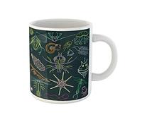 Awowee Coffee Mug Blue Plankton Marine Microorganisms Sea Life Abstract Ameba Animal 11 Oz Ceramic Tea Cup Mugs Best Gift Or Souvenir For Family Friends Coworkers