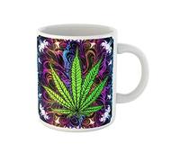 Awowee Coffee Mug Cannabis Leaf Marijuana Herb Weed Ganja Illicit Narcotic Illegal 11 Oz Ceramic Tea Cup Mugs Best Gift Or Souvenir For Family Friends Coworkers