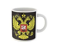 Awowee Coffee Mug Russia the Russian Two Headed Eagle Symbol of Imperial 11 Oz Ceramic Tea Cup Mugs Best Gift Or Souvenir For Family Friends Coworkers