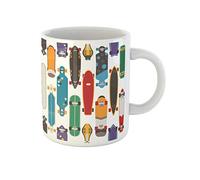 Awowee Coffee Mug Skateboard Pattern Various Skate Decks in Flat Skateboarding Boards 11 Oz Ceramic Tea Cup Mugs Best Gift Or Souvenir For Family Friends Coworkers