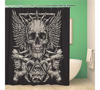 Awowee Decor Shower Curtain Evil Heavy Metal Inspired Skull on Black Demon Hand 152x180cm Polyester Fabric Waterproof Bath Curtains Set with Hooks for Bathroom