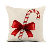 Awowee Linen Cushion Cover 45x45cm Christmas Art Backdrop Bright Celebration Colorful Concept Copy Space Creative Design Home Decor Throw Pillow Cover Square Pillowcase for Bed Sofa