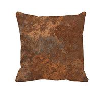 Awowee Throw Pillow Cover Brown Copper Old Rusty Metal Orange Rustic Abstract Aged 18x18 Inches Pillowcase Home Decorative Square Pillow Case Cushion Cover