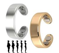 AWOXIHJ 2 Magnetic Field Therapy Rings, Silver & Gold, Copper, Ultra Strong Magnets, Adjustable