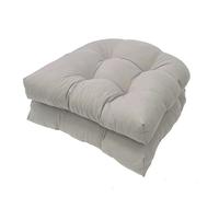 Awoyep 2pcs Outdoor Chair Cushions: Thicken Indoor U Shaped Kitchen Pad with Ties Soft Comfortable Dining Replacement Mats 48 * 48cm Waterproof Garden Seat Cushion for Patio Home (Light Gray)
