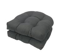 Awoyep 2pcs Outdoor Chair Cushions: Thicken Indoor U Shaped Kitchen Pad with Ties Soft Comfortable Dining Replacement Mats 48 * 48cm Waterproof Garden Seat Cushion for Patio Home (Dark Gray)