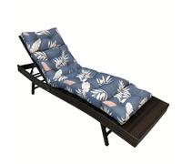 Awoyep Sun Lounger Replacement Cushion: Thick Garden Sunlounger Cushions Waterproof Non Slip with Ties 183x53x10 cm Seat Pads for Indoor Outdoor Patio Reclining Chair (Flower4)