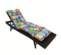 Awoyep Sun Lounger Replacement Cushion: Thick Garden Sunlounger Cushions Waterproof Non Slip with Ties 183x53x10 cm Modern Seat Pads for Indoor Outdoor Patio Reclining Chair (Flower3)