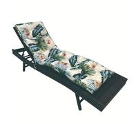 Awoyep Sun Lounger Replacement Cushion: Thick Garden Sunlounger Cushions Waterproof Non Slip with Ties 183x53x10 cm Modern Seat Pads for Indoor Outdoor Patio Reclining Chair (Flower1)