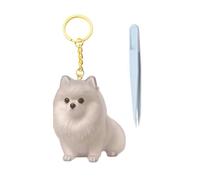 Awpland Dog Hair Collector, Portable Pet Hairs Storage Bottle with Keychain and Hair Pickup, Memorial Dog Hair Keepsake for Pet Owner (Pomeranian 2.0)