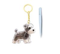 Awpland Dog Hair Collector, Portable Pet Hairs Storage Bottle with Keychain and Hair Pickup, Memorial Dog Hair Keepsake for Pet Owner (Schnauzer 2.0)