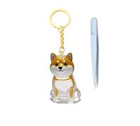 Awpland Dog Hair Collector, Portable Pet Hairs Storage Bottle with Keychain and Hair Pickup, Memorial Dog Hair Keepsake for Pet Owner (Shiba Inu 2.0)