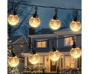 AWQ 20 LED 41FT Globe Ball String Lights, G40 Crystal Bubble Ball Fairy String Lights Plug in with 11 Modes, Timer & Memory Function Extendable for Indoor Outdoor Christmas Home Decor (20)
