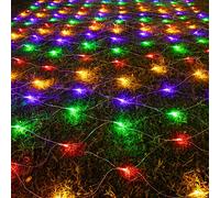 AWQ 360 LED 4m x 2m Strip Lights Net Mesh Lights Christmas Net Lights Christmas Net Lights 8 Modes for Christmas Wedding Party Home Garden Lawn Bushes Indoor Outdoor Decor (4mx2m, Multicolor)