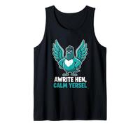 Awrite Hen Calm Yersel Funny Pigeon Flat Cap Slang Tank Top