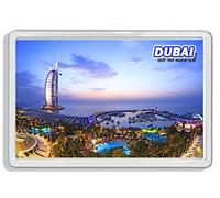 AWS Dubai, United Arab Emirates Magnet in rigid PVC - souvenir of the Emirates fridge magnet in hard plastic with photograph of the city