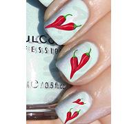 AWS set Water decals Hot red pepper stickers nail art stickers transfer decoration reconstruction Chili Red pepper nail art decorations (20)