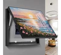 AWSAD Electrical Panel Cover Wall Mounted Modern Meter Box Decorative Paintingframe Hidden Circuit Breaker Panel Fuse Box Cover Cabinet(C,60x80cm)
