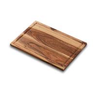 AWSE Acacia Wood Cutting Board, Natural Brown, Rectangular Kitchen Chopping Board with Juice Groove, 27.5x20x1.5 cm, Premium Finish