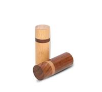 AWSE Wooden Salt and Pepper Shaker Set, Oak and Rosewood, Brown, Cylindrical, 4 Inch Height, Handcrafted Kitchen Dining Accessories, 2 Pieces