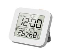 AWSGHLF Digital Shower Clock with Large LED Clear Display, Splashproof Digital Clock Monitors Temperature in C/F and Humidity Countdown, Bathroom Clock for Shower Cooking