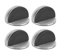 AWSGHLF Floor Door Stoppers - 4Pcs Self-Adhesive Pads Silver Polished Oval Door Stopper Floor Mounted Doorstop Wall Protector Door Stop Durable for Home Office Use