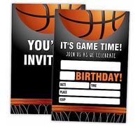 AWSICE Basketball Birthday Invitations, 20 Invite Cards with Envelopes, Sports Double-Sided Fill-In Invite Cards For Birthday Party，Boys, Girls, Kids, Teen-D19