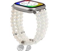 AWSMORE Beaded Apple Watch Band Compatible with Apple Watch 42mm(S3/2/1) 44/45/46/49mm,Handmade Elastic Stretch Strap for iWatch Bands Series 11/10/9/8/7/6/5/4/3/2/1 SE 3/2/1 Ultra(Protein Stone)