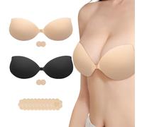 AWSOLAR 2 Pack Sick on Bra, Strapless Bras for Women, Strapless Bra, Women's Adhesive Bras