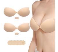 AWSOLAR 2 Pack Sick on Bra, Strapless Bras for Women, Strapless Bra, Women's Adhesive Bras Skin
