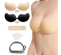 AWSOLAR 2 Pack Stick on Bra for Women, Sticky Push up Bra