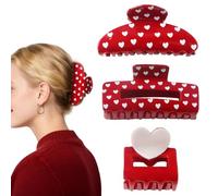 AWSOLAR 3PCS Hair Clips, Claw Clips, Valentine's Day Claw Clip Gift Idea for Her