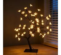 AWSOLAR 48 LED Cherry Tree Lamp, Warm Flower Lamp, Exquisite Flower Lights