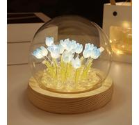 AWSOLAR Blue Tulip Lamp, Forever Tulip Lights, Flower Lamp, Light up Tulips Gift