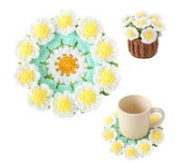 AWSOLAR Cochet Flower Bouquet Coaster with Mini Basket