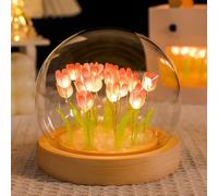 AWSOLAR Pink Tulip Lamp, Forever Tulip Lights, Flower Lamp, Light up Tulips Gift