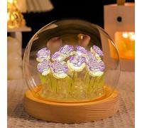 AWSOLAR Purple Rose Lamp, Forever Rose Lights, Flower Lamp, Light up Rose Gift