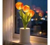 AWSOLAR Yellow Tulips Lamp, Artificial Tulip Light, Forever Tulips Gifts