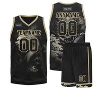 AWSOLE Custom Gothic Basketball Jersey Set for Men Women Youth Personalized Name Number Skull Print Breathable Sports Shirt