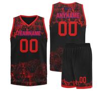 AWSOLE Custom Gothic Basketball Jersey Set for Men Women Youth Personalized Name Number Skull Print Breathable Sports Shirt