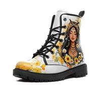 AWSOLE Floral Ankle Boots For Women Fashionable Fall Winter Lady's Footwear Cozy Stylish Comfortable Waterproof Hiking Bootie