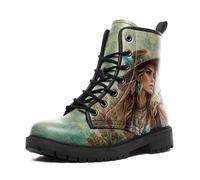AWSOLE Floral Ankle Boots For Women Fashionable Fall Winter Lady's Footwear Cozy Stylish Comfortable Waterproof Hiking Bootie