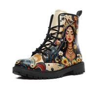 AWSOLE Floral Ankle Boots For Women Fashionable Fall Winter Lady's Footwear Cozy Stylish Comfortable Waterproof Hiking Bootie