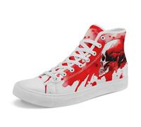 AWSOLE Gothic Skull High-Top Canvas Sneakers for Men Women Bold and Edgy Sneaker Design for Casual Wear Flat Walking Shoes